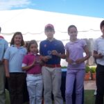Los ganadores con sus trofeos Los ganadores con sus trofeos