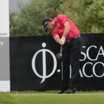 Lee Westwood en la salida del hoyo 9 en el día de hoy. Foto: Fernando Molina