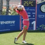 Carlota Ciganda en el tee del 1 en el Tenerife Ladies Match Play 2011