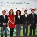 Responsables de la RFEG, Ocho Golf, jugadoras, LET y Federación gallega tras el acto de presentación del Ocho Golf Open de Galicia