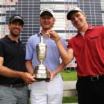 Eduardo de la Riva, junto a Harding y Lloyd. Foto: The Open