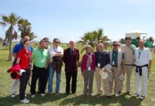 El Consejero de Turismo y Deporte de la Junta con la prensa especializada en golf en el  Open de Andalucía