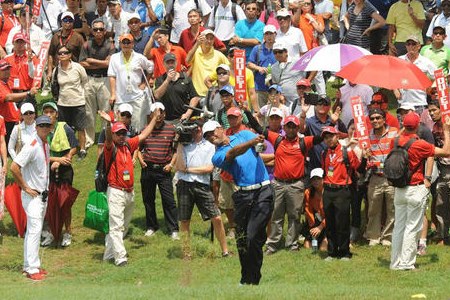 Tiger Woods en China Foto Asian Tour vía Twitter