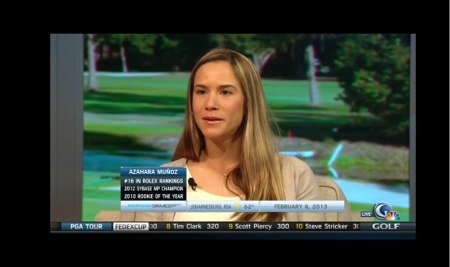 Azahara Muñoz, en un momento de la entrevista en Golf Channel