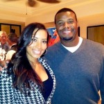 Cheyenne Woods con Ken Griffey Jr. ex-jugador de beisbol de las Grandes Ligas