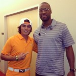 Rickie Fowler con Calvin Johnson Jr.  receptor de los Detroit Lions