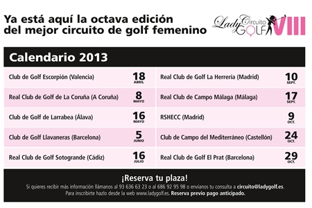 Calendario del Circuito Lady Golf 2013