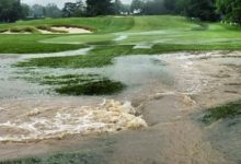 Alerta en Merion: las lluvias anegan las calles del campo del US Open