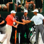 Sergio Garcia y Tiger Woods apretón de manos