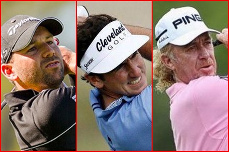 Sergio García, Gonzalo Fdez.-Castaño y Miguel Ángel Jiménez