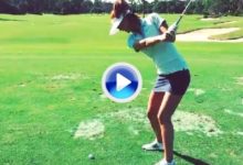 Michelle Wie mostró su swing a zurdas, véalo en este VÍDEO