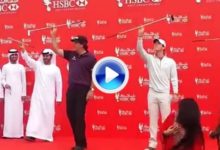 Un baile que no tiene precio: Mickelson y McIlroy ‘danzaron’ en el escenario de Abu Dhabi (VÍDEO)