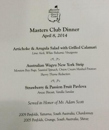 Menú Adam Scott 2014