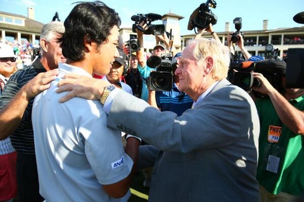 Hideki Matsuyama y Jack Nicklaus Foto PGA Tour via Twitter