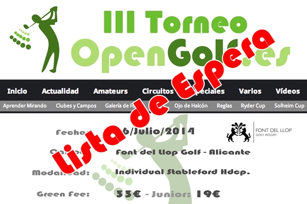 III Torneo OPENGOLF 2014 cabecera completo