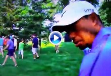 Un frustrado Tiger Woods suelta un improperio a un cámara de televisión (VÍDEO)