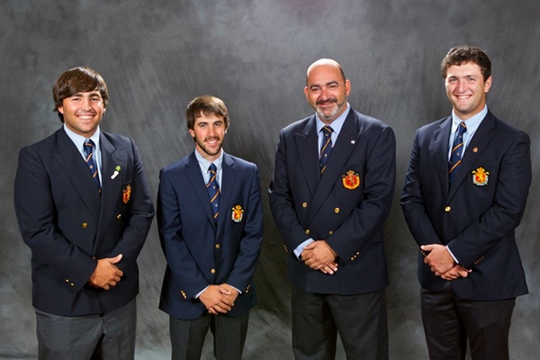 Equipo español con Mario Galiano, Dani Berná, Luis Méndez (capitán) y Jon Rahm