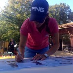 Azahara Muñoz firmando autografos Open de Francia Foto Tristan Jones