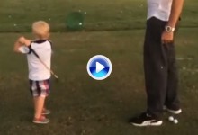 Joshua (2 años) sigue los pasos de su padre, Ian Poulter. Vea el Swing a cámara super lenta (VÍDEO)