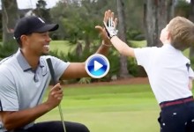 Tiger hace realidad el sueño de Tommy, el niño golfista de 3 años nacido con un solo brazo (VÍDEO)