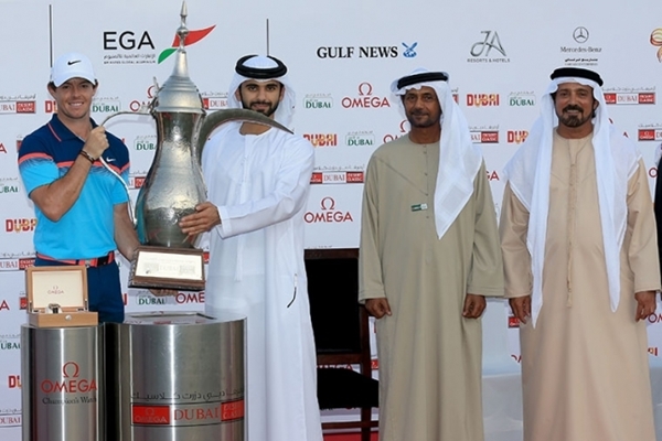 Rory McIlroy campeón del Omega Dubai Desert Classic 2015. Foto: dubaidesertclassic.com