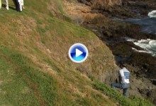 Impresionante recuperación de Imada. Sacó un  par desde los acantilados de Pebble Beach (VÍDEO)