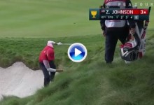 El Golf es duro: A Z. Johnson le fue imposible sacar la bola del rough, la cogió y cedió el hoyo (VÍDEO)