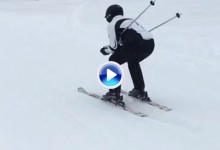 ¡Vaya aterrizaje! Poulter graba en directo su propia caída en la nieve mientras practicaba esquí (VÍDEO)