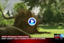 5 minutos fueron suficientes para que un tornado devastara un campo de golf en Michigan (VÍDEO)