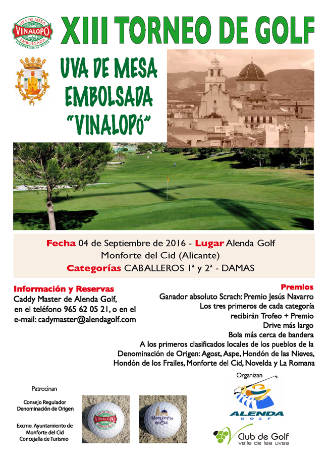 XIII Trofeo Golf Uva Embolsada Cartel 600