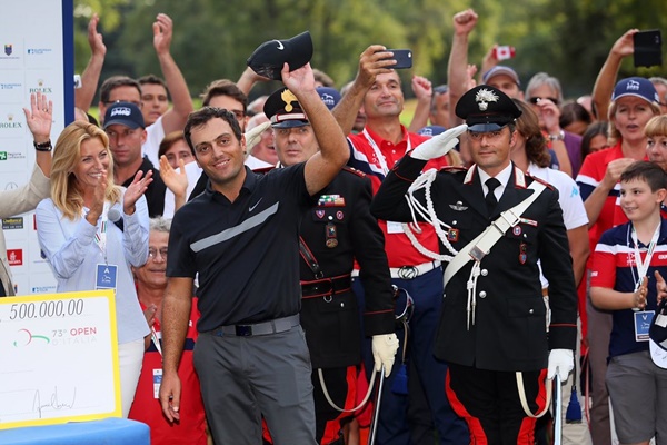 El golfista transalpino consiguió el triunfo en Italia tras cuatro años de sequía en el circuito. Foto: @EuropeanTour