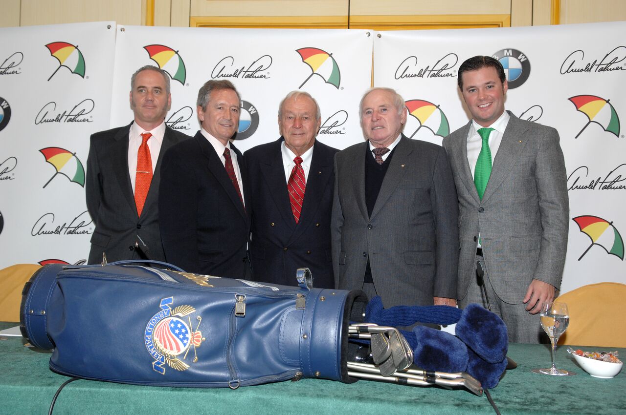 Javier Suárez, Manolo Piñero, Arnold Palmer, Ramón Sota, Víctor Melián. Foto: Luis Corralo
