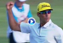 Rafa sacó el puño en el 16 y el 17 tras dos grandes birdies, pero… le faltó rematar en el 18 (VÍDEO)