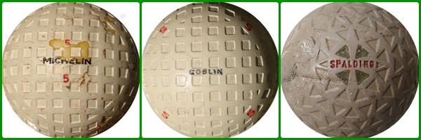 Bolas de 1930’s, con diseños idénticos a las anteriores, pero con la nueva superficie de balata