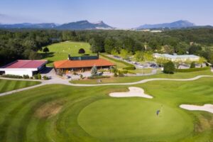 Vista aérea de Izki Golf, campo que acoge el Challenge de España 2017