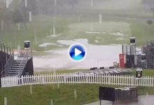 De esta forma caía la lluvia en el Joburg Open que provocó la suspensión hasta el lunes (VÍDEO)