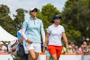 Azahara Muñoz y Carlota Ciganda en el Open de España. Foto Tristan Jones (1)