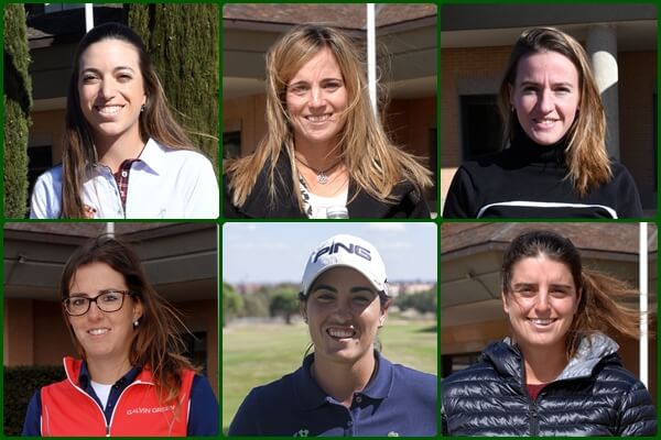 De izqda. a dcha. y de arriba a abajo, Silvia Bañón, Noemí Jiménez, Elia Folch, Mireia Prat., Carmen Alonso y Patricia Sanz