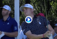 ¡Boooom! Justin Thomas cazó el green del 12 con un castañazo con el driver de 415 yardas (VÍDEO)