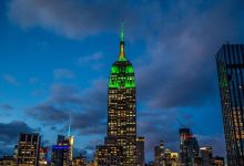 El Empire State se «viste» de verde y rojo en honor a Tiger. El célebre edificio rindió honores al Masters