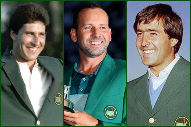 José María Olazábal, Sergio García y Seve Ballesteros campeones Masters Augusta