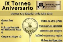 Font del Llop mantiene el nivel en su IX Aniversario 36.000 € en premios y sus trofeos de oro y plata