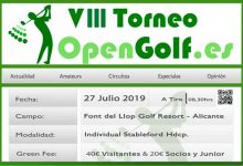 ¡Ya está aquí! OpenGolf celebra la VIII edición de su Torneo en su 10º aniversario (Font del Llop, 27 Julio)