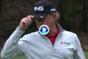 Este birdie en el 11 le permitía a Jiménez sumar su 5º acierto e igualar en lo más alto de la tabla