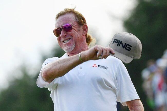 Miguel Ángel Jiménez durante la consecución de un Hoyo en Uno