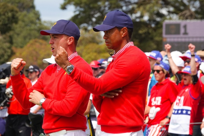 Tiger Woods, Justin Thomas, Presidents Cup 19, Royal Melbourne, 