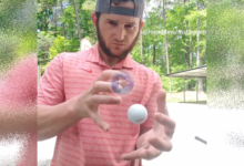 ¿Magia? Barlow enseña prestidigitación con una bola de golf. Lo mejor cuando aparece en el bosque