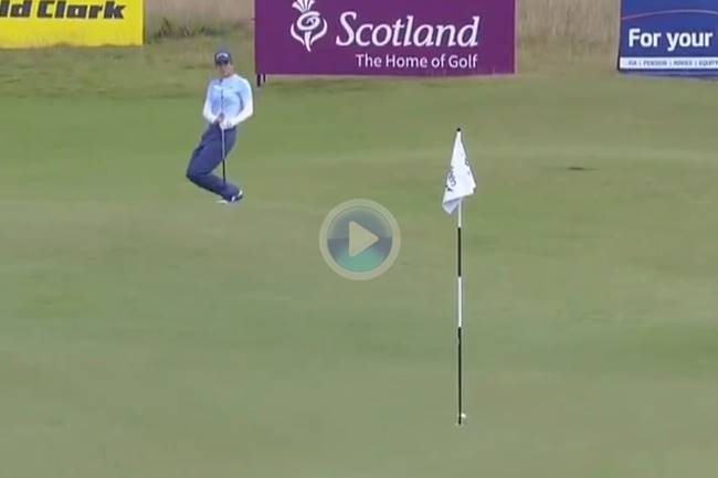 Azahara Muñoz chip hoyo 9 Ladies Scottish Open dia 2