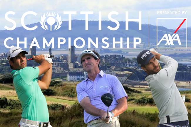 Adrian Otaegui, Gonzalo Fdez.-Castaño y Alejandro Cañizares en el Scottish Championship