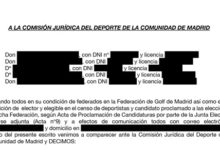 ‘Madrileños por el Golf’ solicita el cese inmediato de la Junta Electoral de la FGM por irregularidades